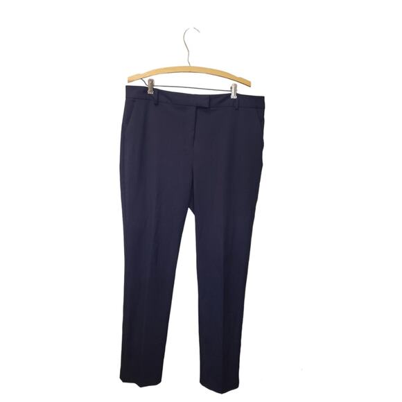 Reiss Joanne Navy Blue Trouser Dress Pants Size 12 Long Classic Neutral Business - Picture 1 of 12